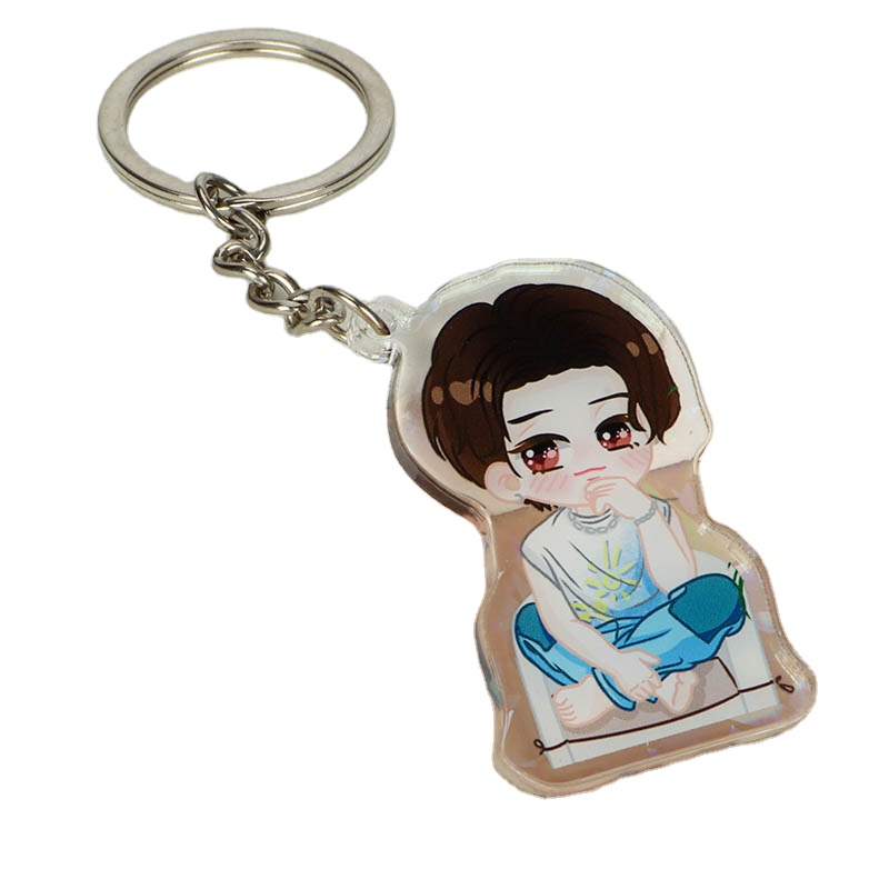 Custom-made bulk promotional acrylic sublimation keychain blanks with logo