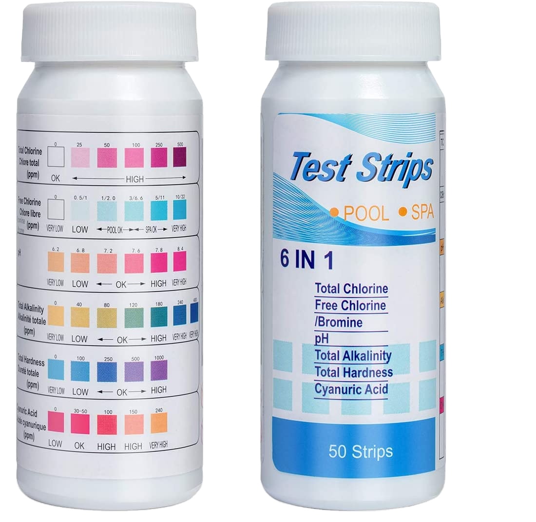 Pool&Spa&Pond Water Test Kit,Test Strips&Tablets 6 way W-6