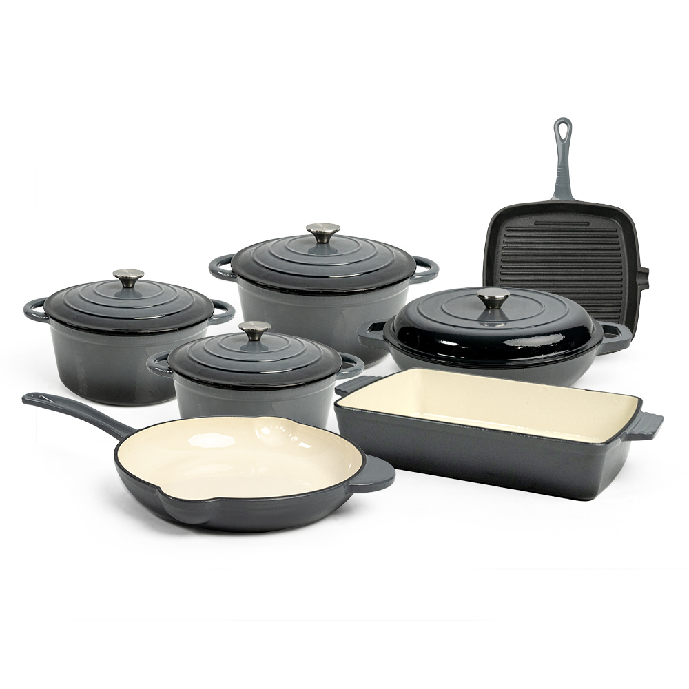Cookercool Hot Sale Factory Casting Iron Kitchen Cookware Enamel Cooking Pot Sets