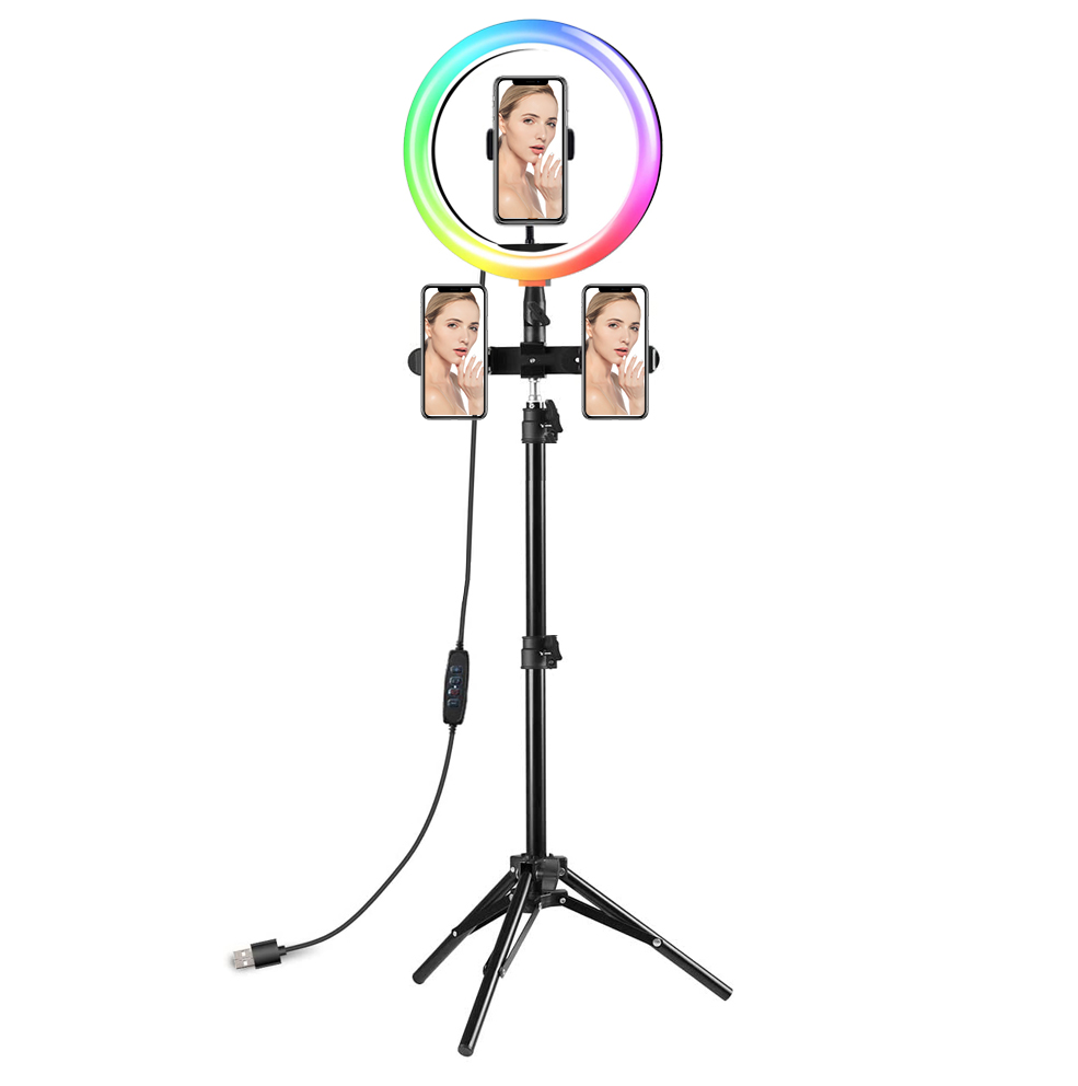 Цветная (RGB + WW + CW круглая световая панель 64 дюймов 32 см фотостудия макияж светодиодный свет косметический уход кольцо лучшие продажи