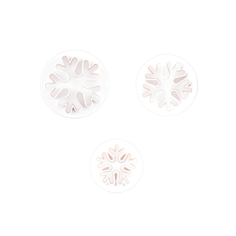 3pcs thick snowflake spring printing die, creative DIY fondant cake tool cookie cutter