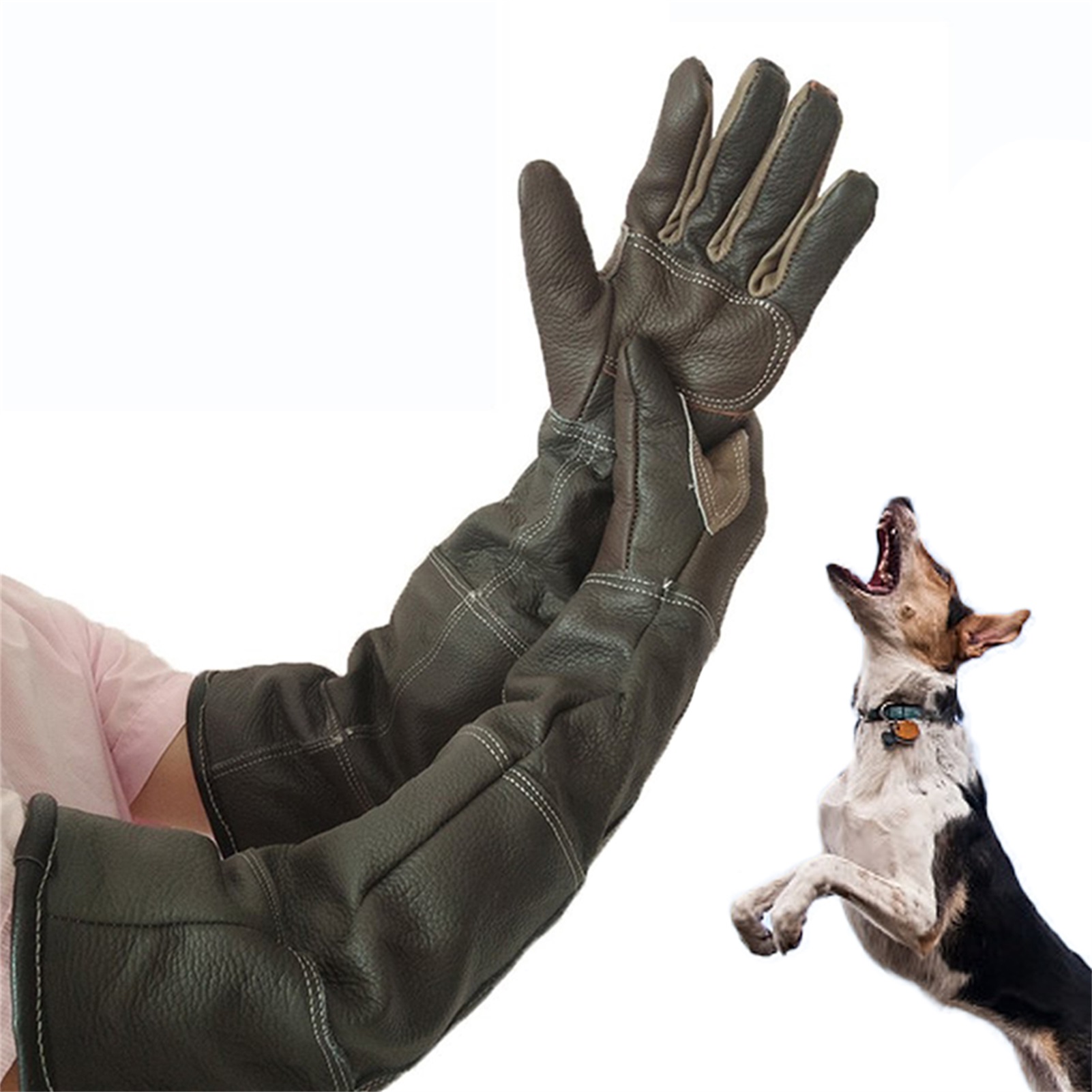 Pet Gloves Cowhide Leather Anti-grasping Anti Bite Protective Gloves
