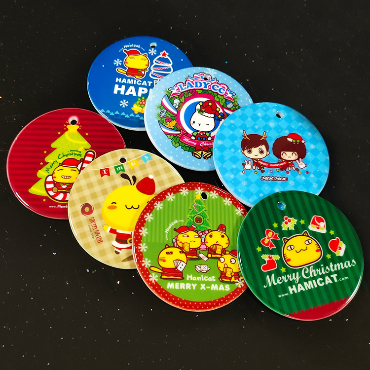 Wholesale customization Personalized Sublimation Blank Ceramic Christmas Ornaments for DIY printing