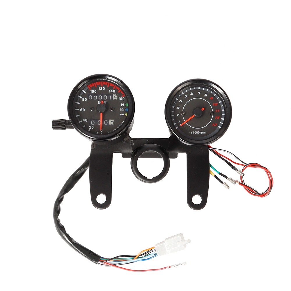12V мотоциклетный Спидометр Тахометр двойной датчик комплект подходит для всех традиций в байкерском стиле оборудование аксессуары