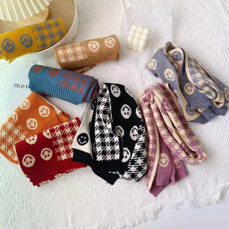 KAZUFUR Unisex Knitted Scarf For Kids Winter Cotton Knitting Scarf