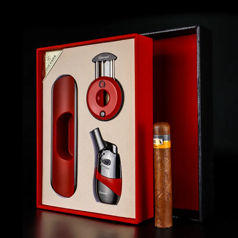 Luxury Cigar Cutter And Lighter Accessories Gift Sets Colorful Ashtray Combination Cigar Sets