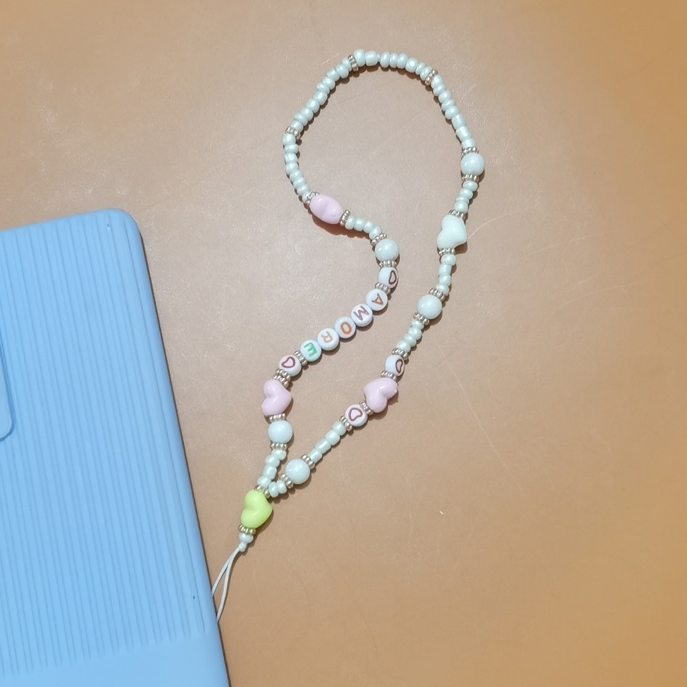 RAKOL RTC014 Fashion mobile phone chain decoration color pearl spring and summer acrylic pearl Fashion mobile phone chain