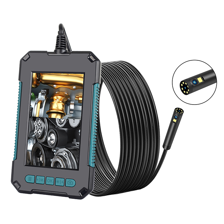 2021 New P40D Dual Lens Handheld industrial car endoscope 1080P 4.3inch screen 8mm 8led endoscope inspection camera