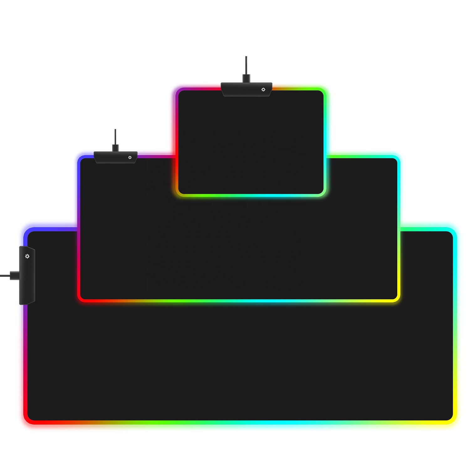 Настроить большой цветная (RGB) светодиодная Мышь Pad 7 цветов USB Проводная освещение геймера подсветка коврик для ноутбука Компьютерные коврики