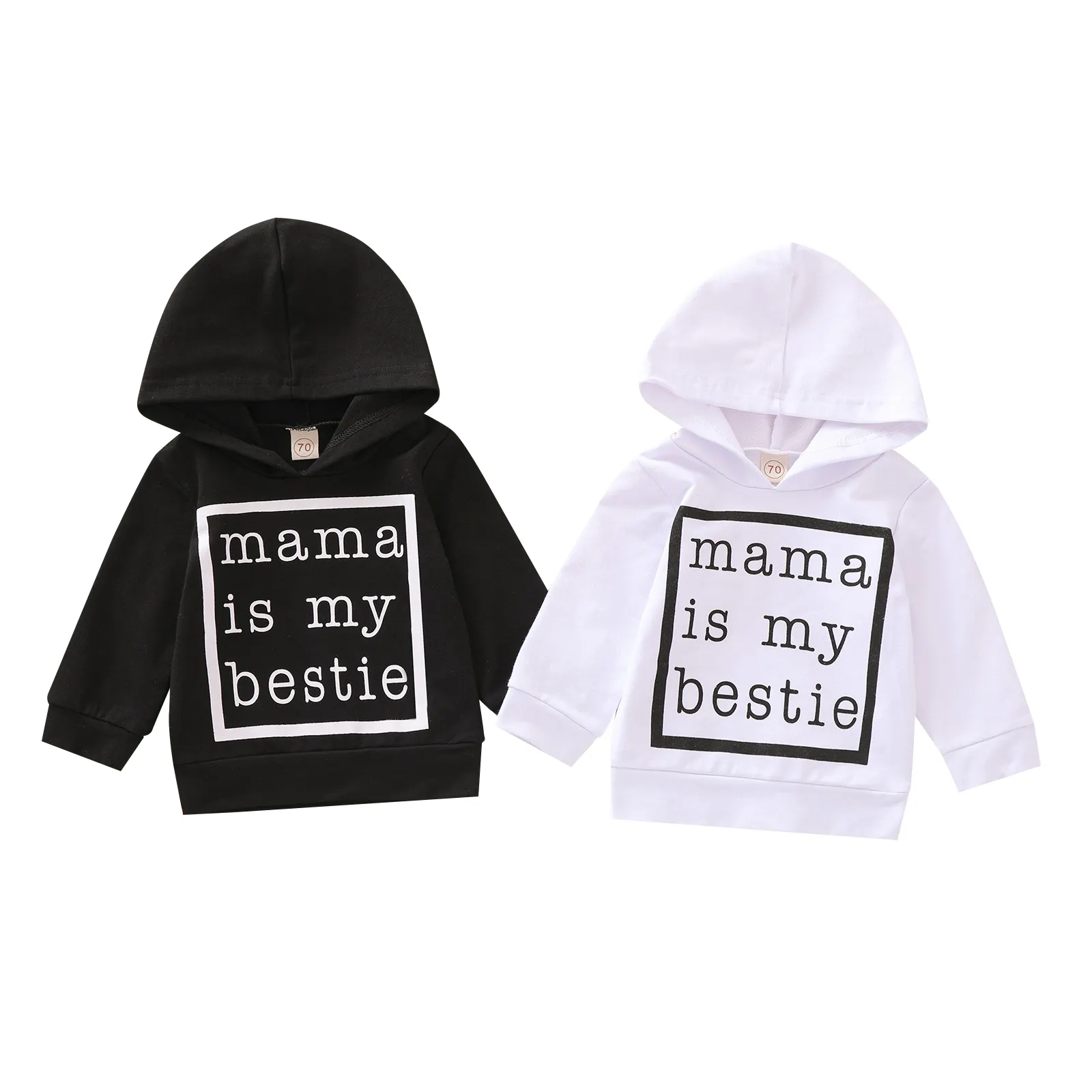 Sunny Baby 0-6 Years Old Boys and Girls Hoodies and Sweatshirts Black and White Hoodies for Baby