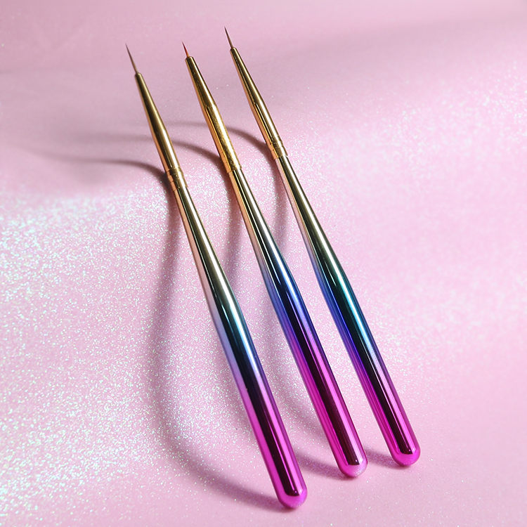 Nail Art Liner Brushes Gradient Color Handle Design Nail Liner Brush Drawing Pen Set Nail Art Painting Brush