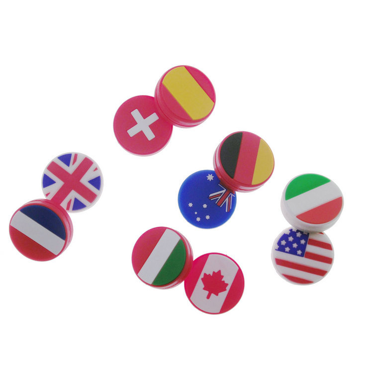 UK Usa Korea Brazil France canada flag custom design soft PVC tennis racket vibration dampeners for outdoor sport