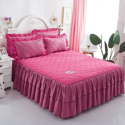 Bed sheet set higher grade luxury soft bed skirt bedding set of quilting bed skirts cover 815-0253-1