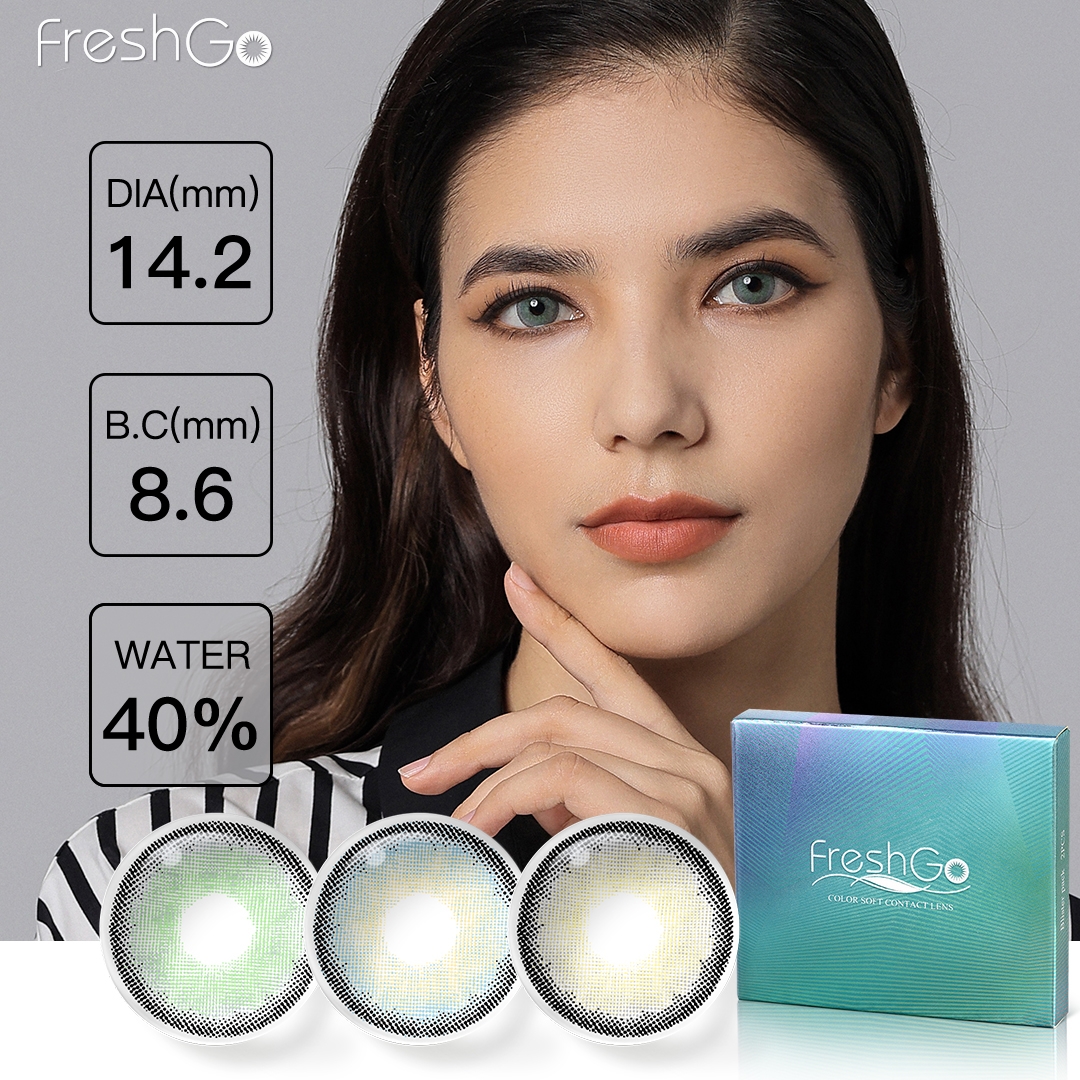 Новое поступление, оптовая продажа, цветные контактные линзы Freshgo для глаз, 1 год, контакты натурального мягкого цвета