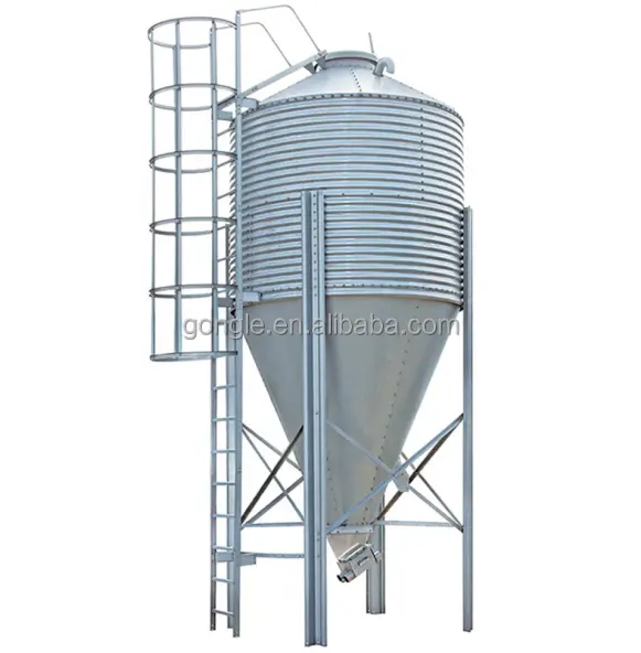 Poultry equipments 3000 kg small grain silos 3 ton  capacity with poultry feeding and drinking line automatic for poultry shed