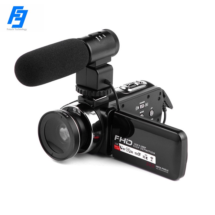 Видеокамера с микрофоном HDV01 Full HD 1080P 30FPS 24MP камеры 16X цифровой зум видеокамера веб-камера с цифровым видеорегистратором (рекордер