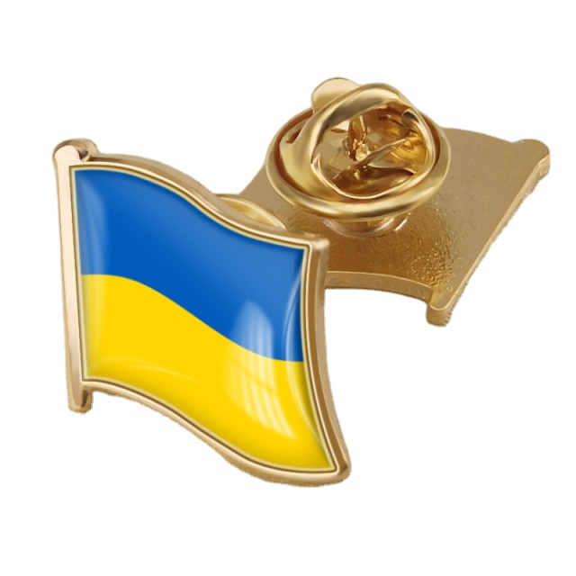 Новинка, оптовая продажа, Металлический Эмалированный флаг с логотипом Natoinal, украинский флаг, значок на лацкан, в наличии