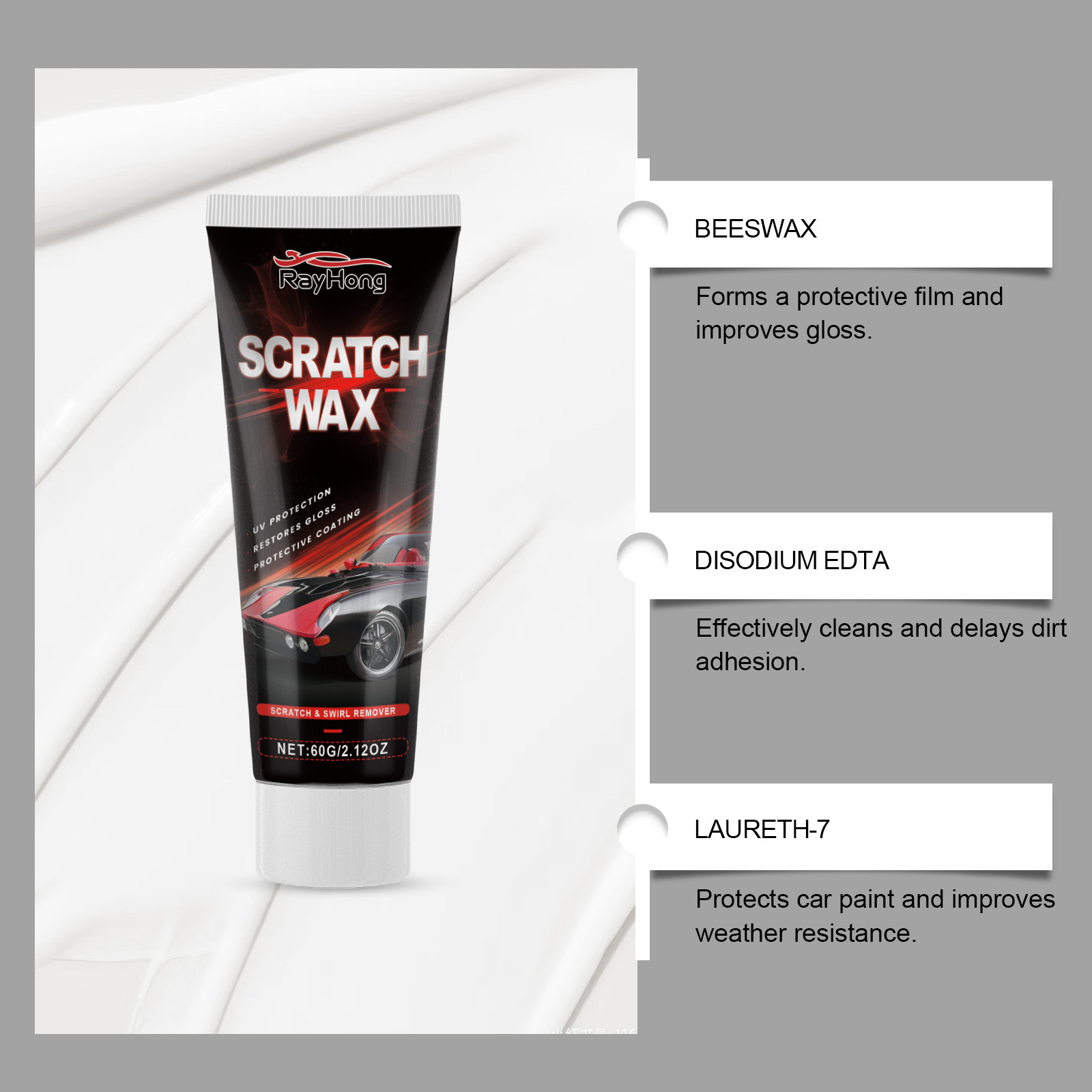 RAYHONG best-selling efficient mild cleaning long-lasting protection polishing refurbishment car paint scratch repair wax