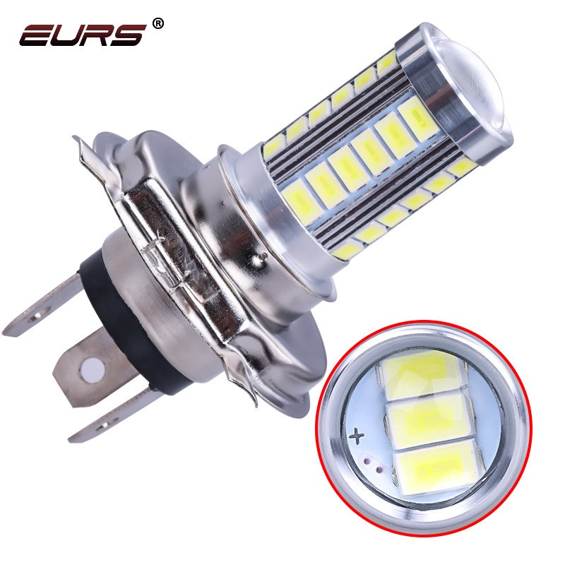 Светодиодные противотуманные фары EURS H7 led H4 5630 33SMD для мотоцикла DC12V 10W 1200LM H11 H16 9005 9006 led