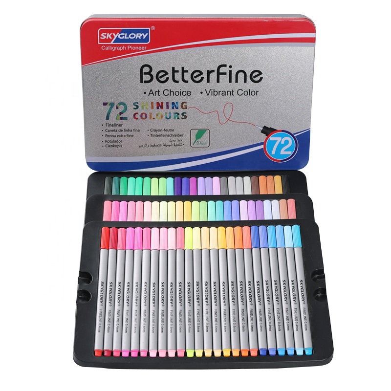 Треугольная ручка 0,4 мм Cu tip fineliner для рисования SG-860 72 цвета