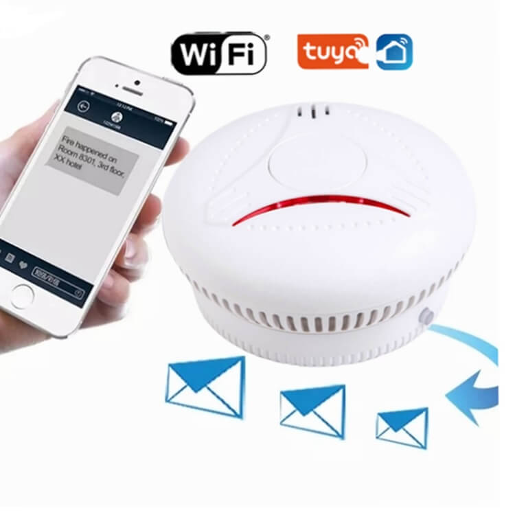 Автономный беспроводной детектор дыма с Wi-Fi, комплект для домашней безопасности, чувствительный к огню и дыму, портативный датчик пожара с Wi-Fi