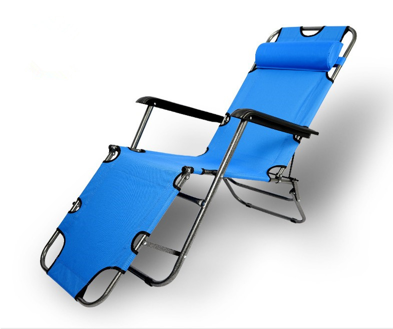 Oxford Cloth Beach Bed Ultralight Portable Stainless Steel Pipe Recline Folding Camping Chair