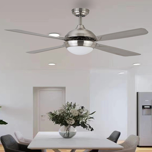 Indoor Ceiling Fan Wood Metal Blades Ceiling Lights with Fans 52 Inch Black Quantity Luminous LED Body Lamp Copper Rohs