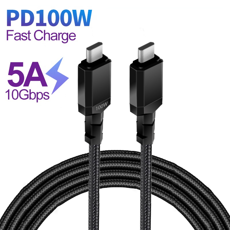 Fast 100w Type C Data Cable Fast Charging 5A Cable C To C Charger Cables For Macbook Phone