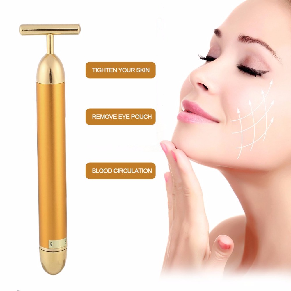 OEM ODM оптовая продажа 24K Gold Energy Beauty Bar для глаз, губ, теплая вибрационная Массажная палочка