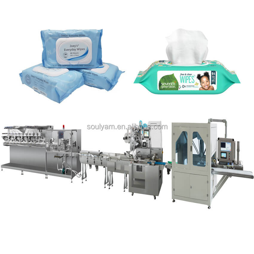 Automatic Wet Wipe Making Machine For Baby Wipes Wet Towel Tissue Manufacturing  Packing Production Line 12 Lane Low Price