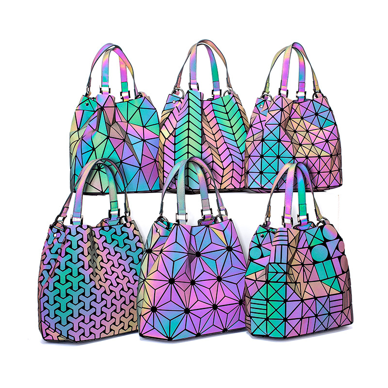 Fashionable Personality Luminous Handbag European And American Popular One-shoulder Messenger Bag Large-capacity Diamond Handbag
