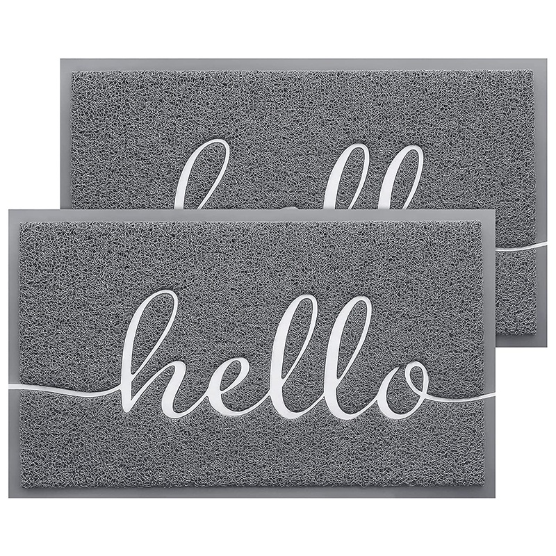 Pvc coil door mat with embossed HELLO design 40x60cm