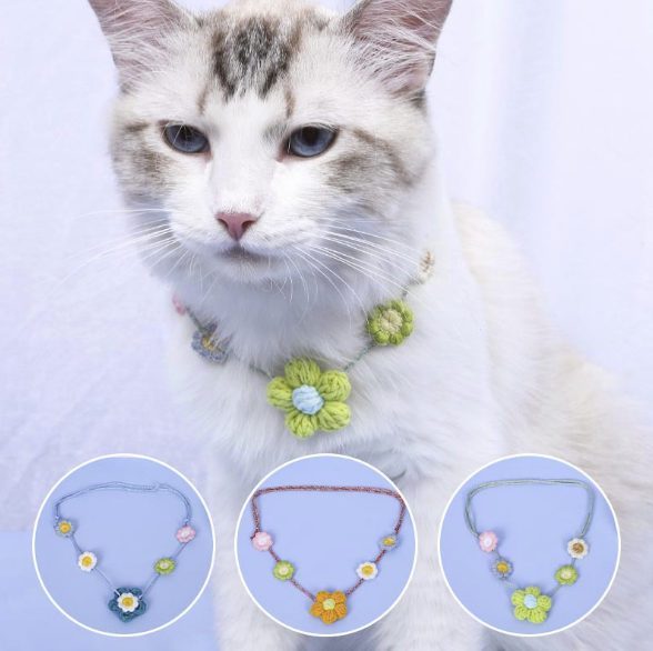Wholesale cat and Dog Jewelry Necklace lovely cat fresh flower collar into a cat kitten small dog collar