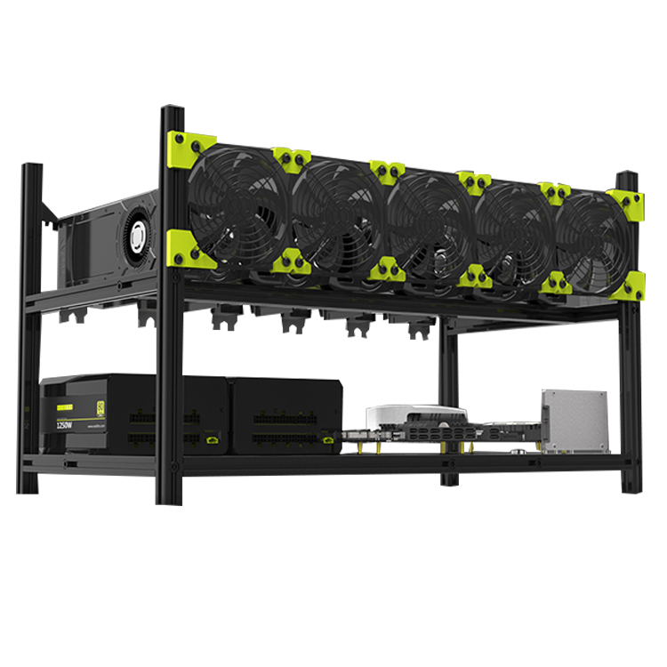 Стойка для добывающей установки 6 GPU, алюминиевый Штабелируемый корпус для майнинга, открытая рамка для майнинга биткоинов, Ethereum V3C