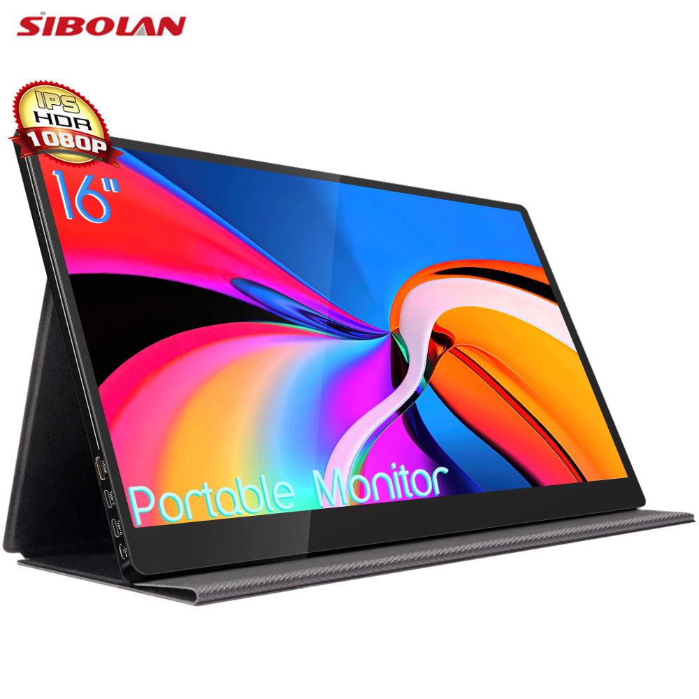 Sibolan full hd 1080P подставка для монитора usb type c IPS 1920x1080 для телефона, ноутбука, ПК, игр, 16 дюймов, сенсорный экран, портативный монитор
