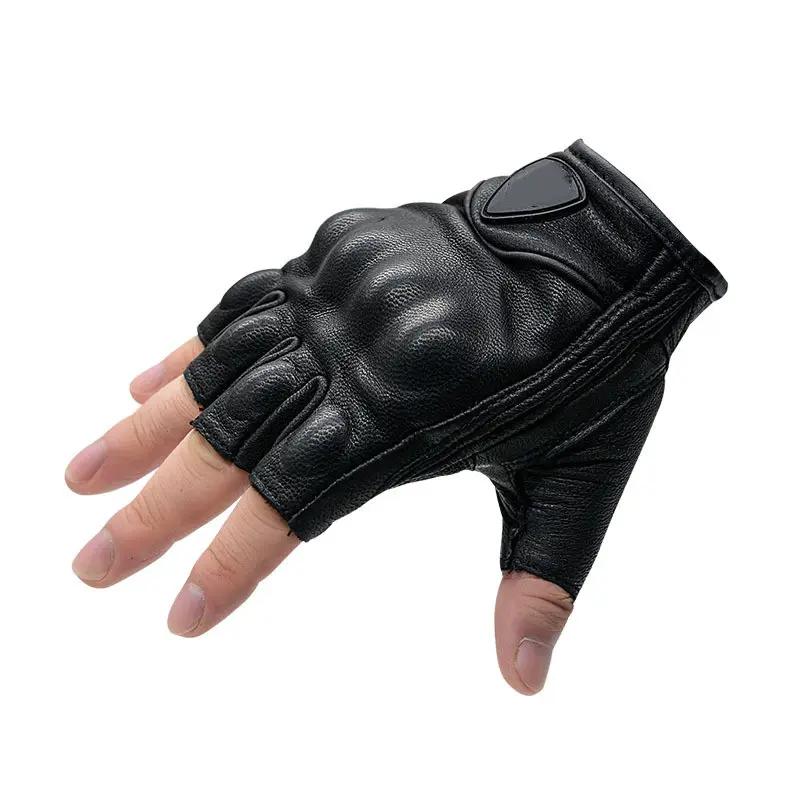 Customize Racing Riding Driving Biker Glove Black Leather Motorcycle Gloves