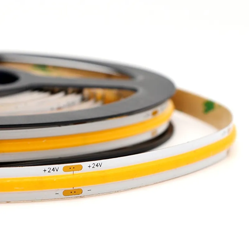 Utra thin 24v flexible rope light IP20 digital cuttable 10W 12W cob tape led strip