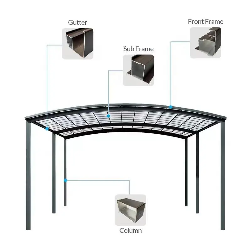 Hot Selling Aluminum Camber Outdoor Luxury Carport Canopy For Market