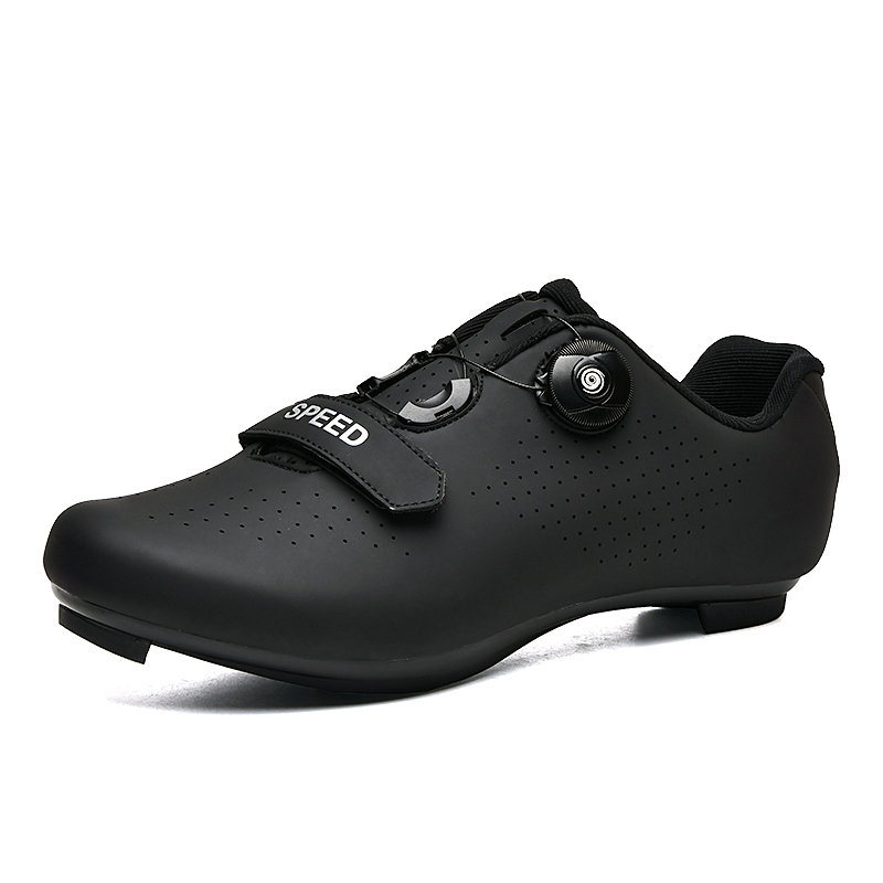 Bicycle riding shoes men's and women's road lock riding shoes single button bicycle shoes