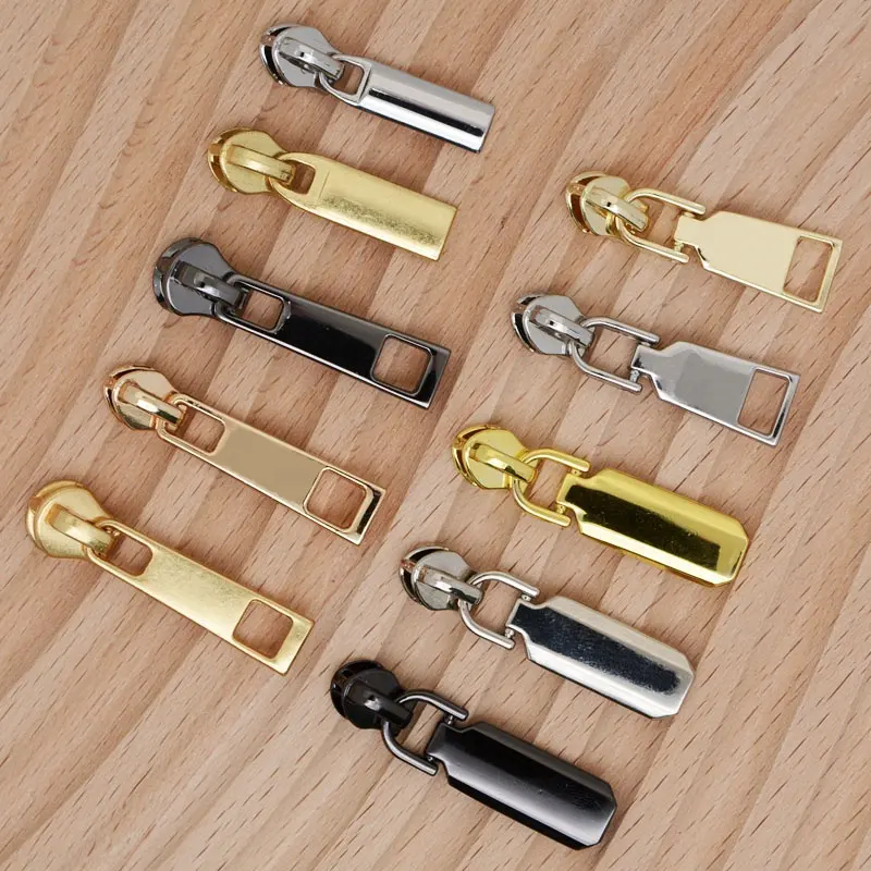 Wholesale Custom Metal Puller Logo Zippers Ends Head Zip Sliders Metal Zipper Sliders For Hardware Accessories