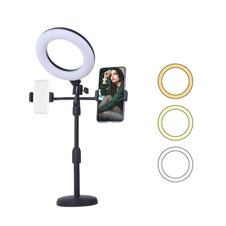 High quality make up with cellphone holder phone selfi photography table top led ringlights