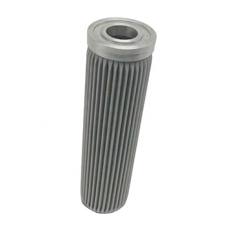 Stainless steel sintered metal fiber pleated filter cartridge for aviation hydraulic fluid filtration