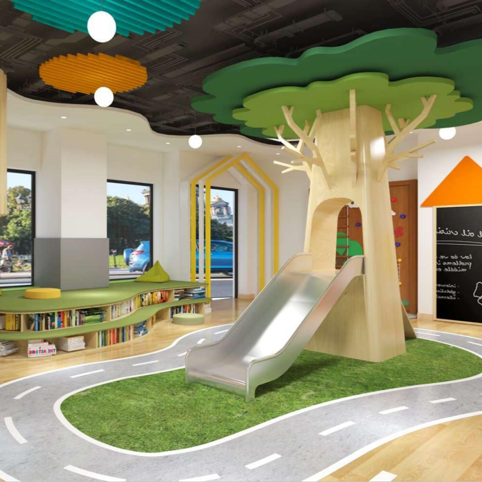 Chiquitos school library modern furniture Creative Design Library Furniture for Kid Daycare Bookshelf Wooden Reading Room Design