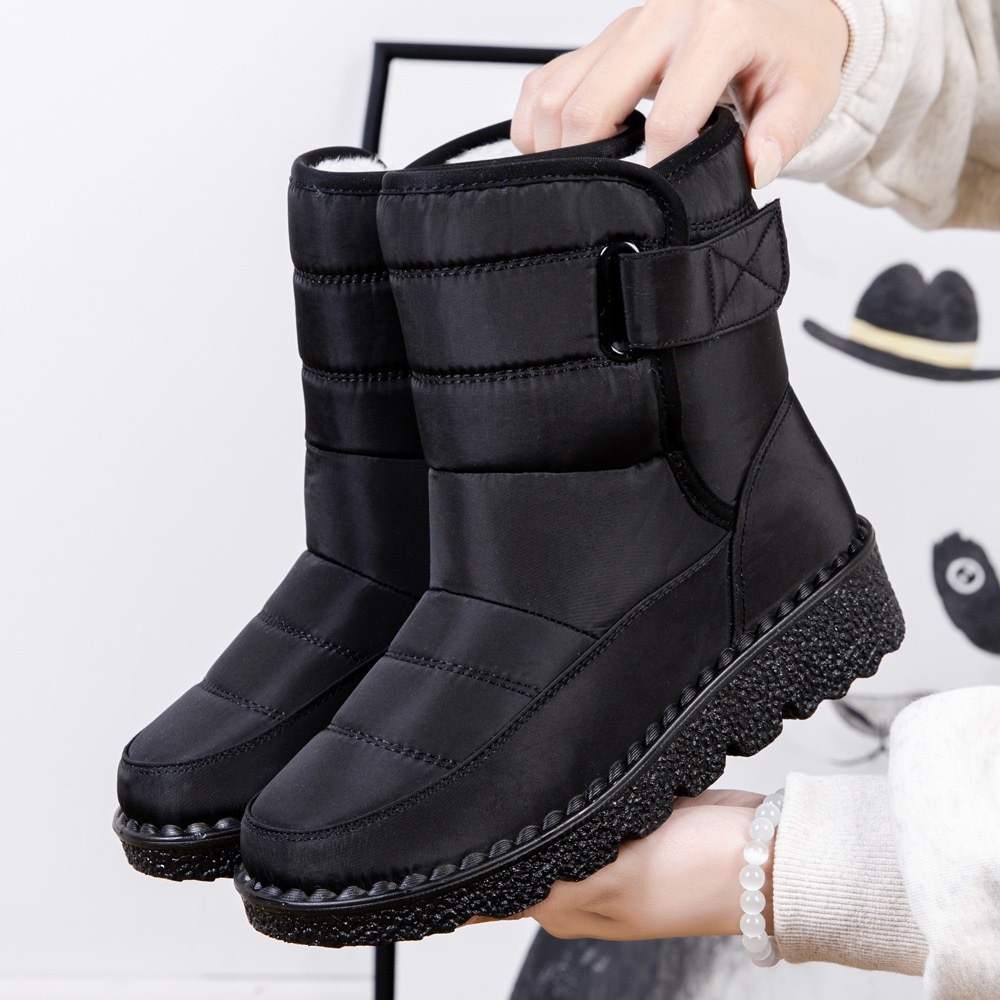 2024 New Factory Price Winter Outdoor Travel Warm Snow Boots For Female PU Waterproof Anti Slip High Top Women's Soft Snow Shoes
