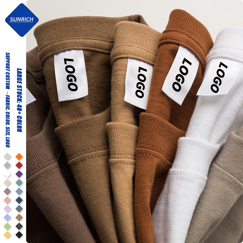 wholesale Luxury Quality customized Logo 240gsm Cotton Women's Men's Drop Shoulder heavyweight T-shirt Blank Oversized T shirt