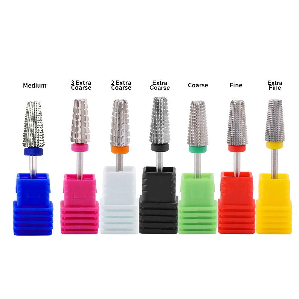 Durable High Quality Coating 7 in 1 Tungsten Carbide Nail Drill Bits for Manicure Remove Gel Salon Quality