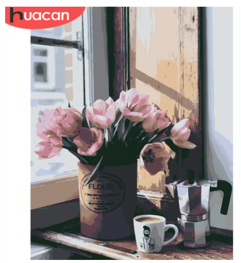 HUACAN Draw By Number Flower Drawing On Canvas HandPainted Painting Art Gift DIY Pictures By Number Kits Home Decoration