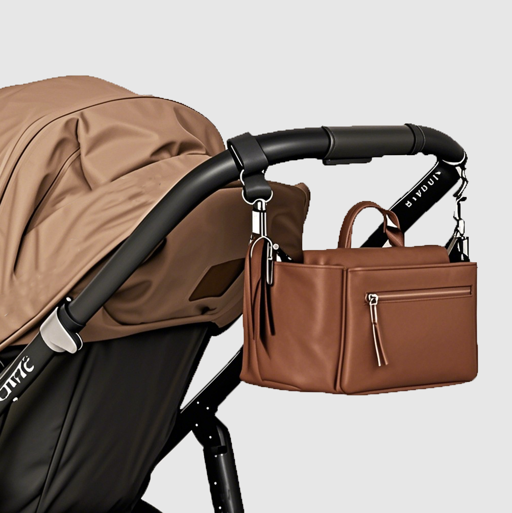 Baby Small Diaper Bag With Hanging Strap Crossbody Mom Baby Bags Custom Leather Diaper Nappy Bag Stroller Caddy