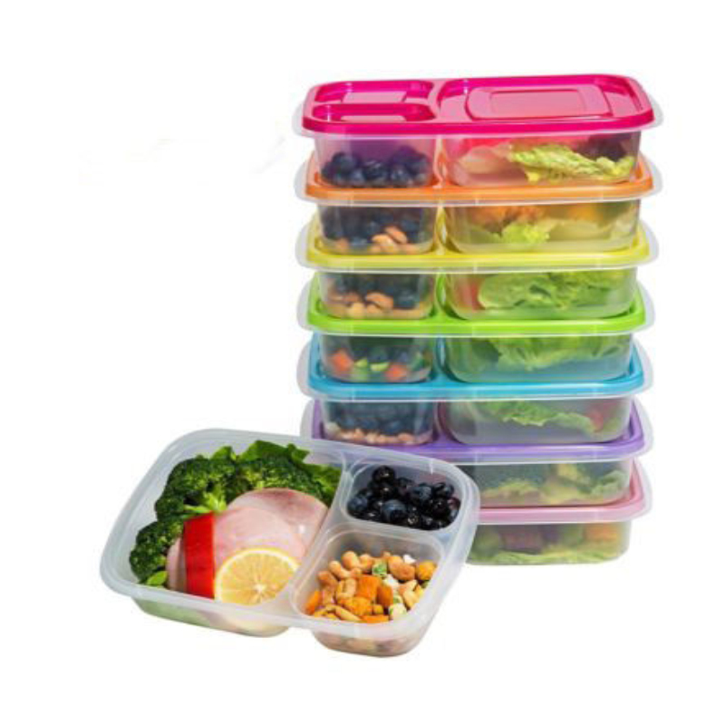 New Lunch Box Independent Lattice Meal Prep Food Containers Children Plastic Lunch Box Lids Reusable Microwavable