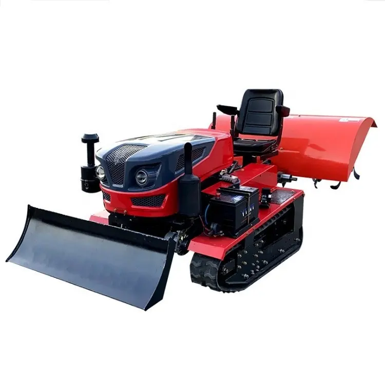 agricultural orchard 35 hp riding rubber track crawler rotary cultivator factory